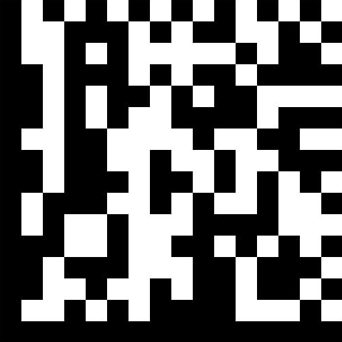 An example of a data matrix barcode.